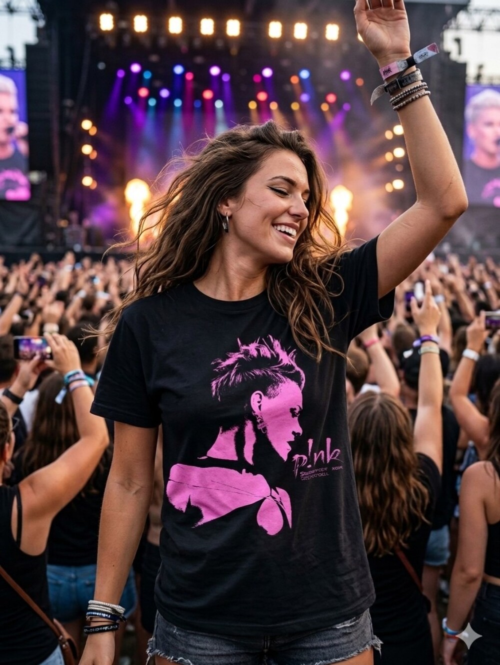 P!nk Summer Carnival Tour 2024 T-Shirt San Diego Concert Merch Black Pink Size M